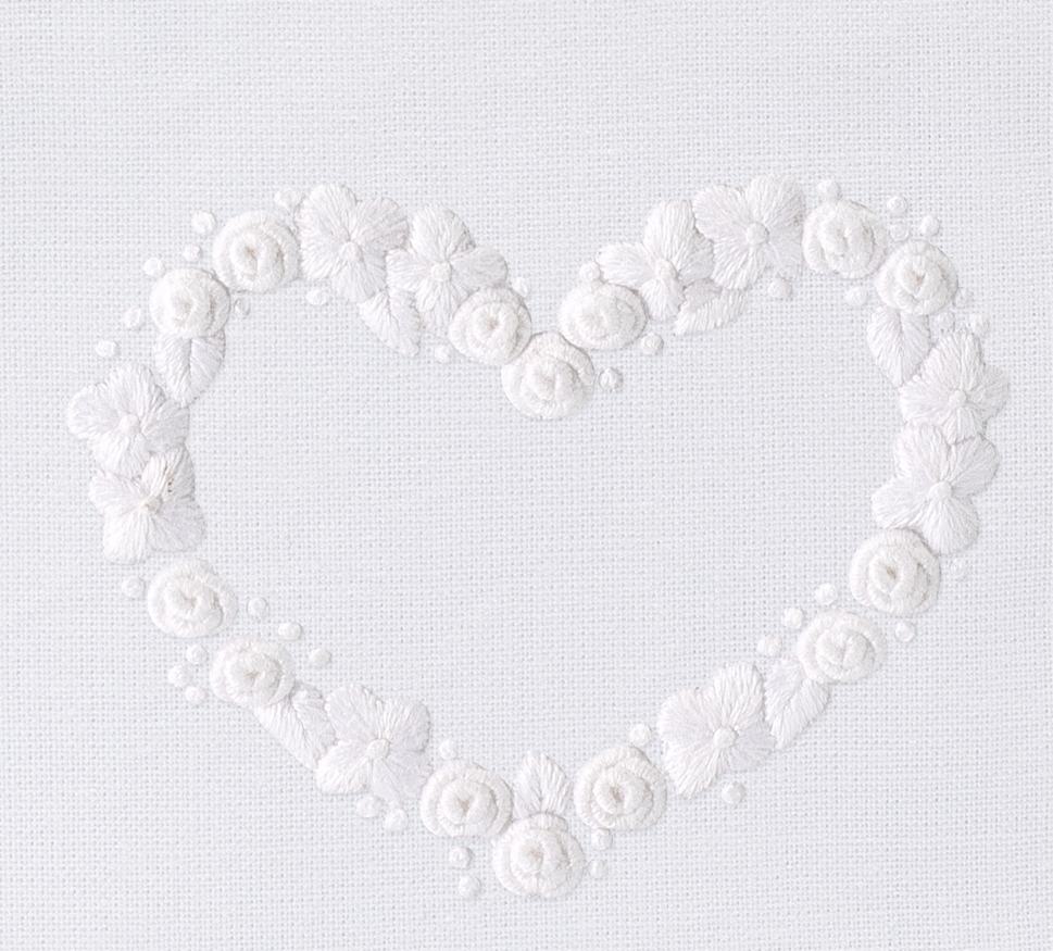 Flower Heart White Tissue Box Cover