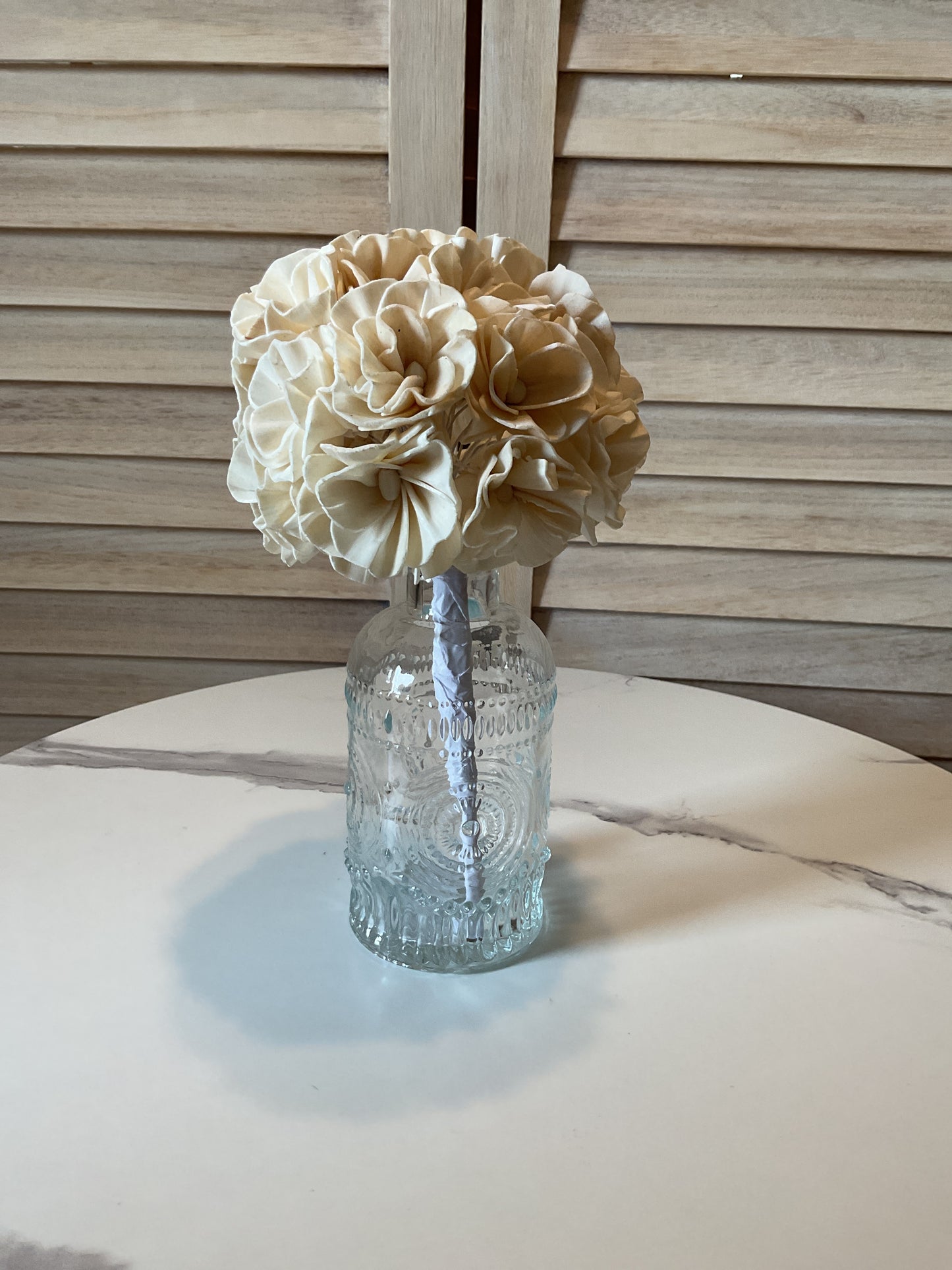 Wood Flower with Bud Vase
