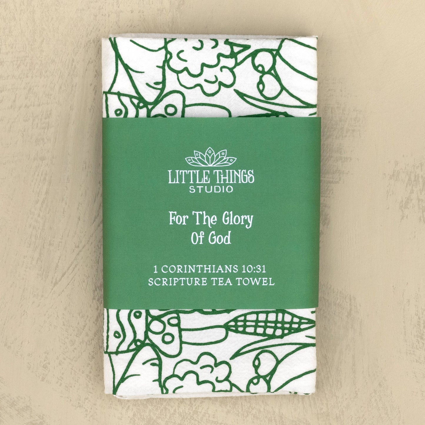 For the Glory of God Scripture Tea Towel — 24"x20"