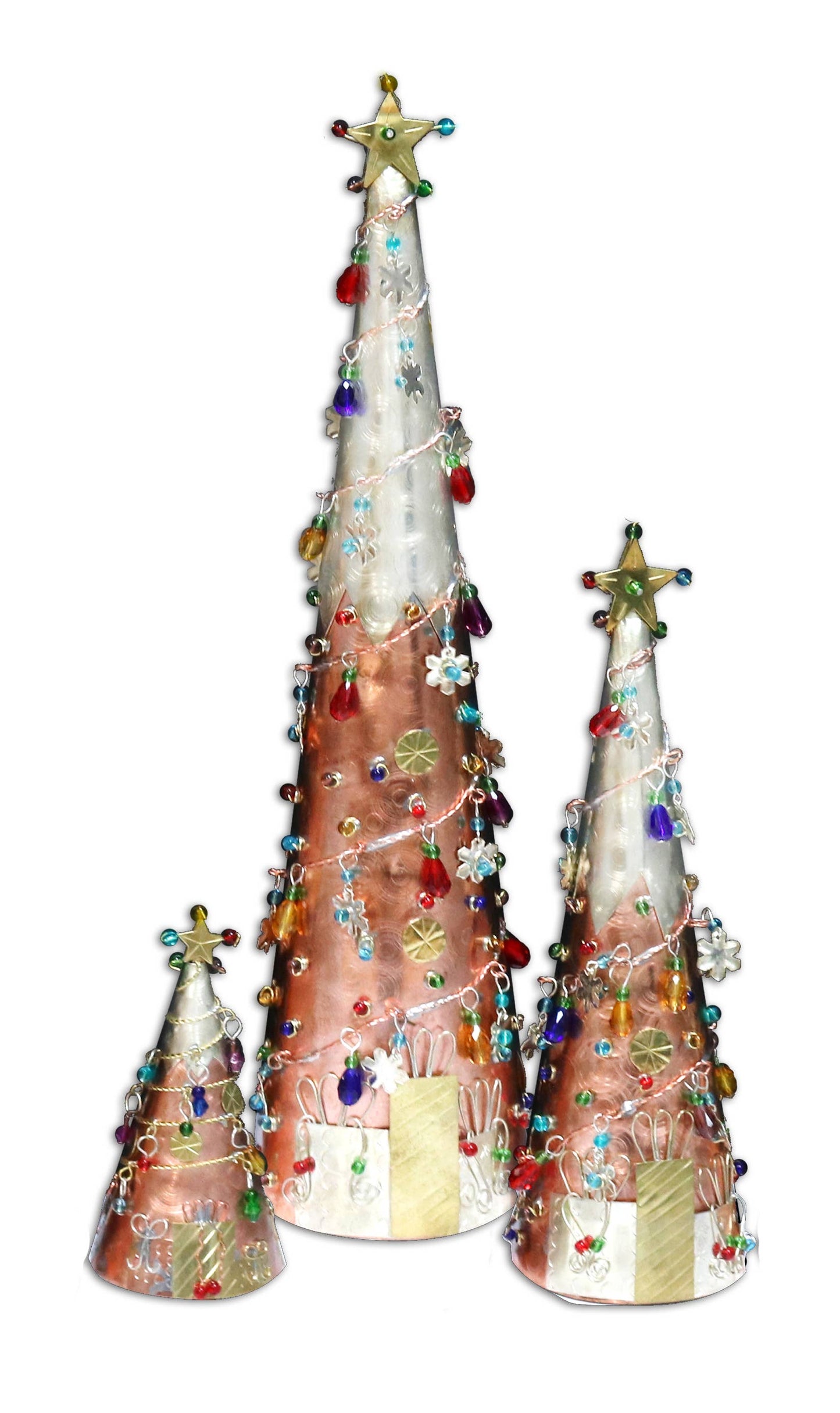 Set Of 3 Nesting Copper Trees