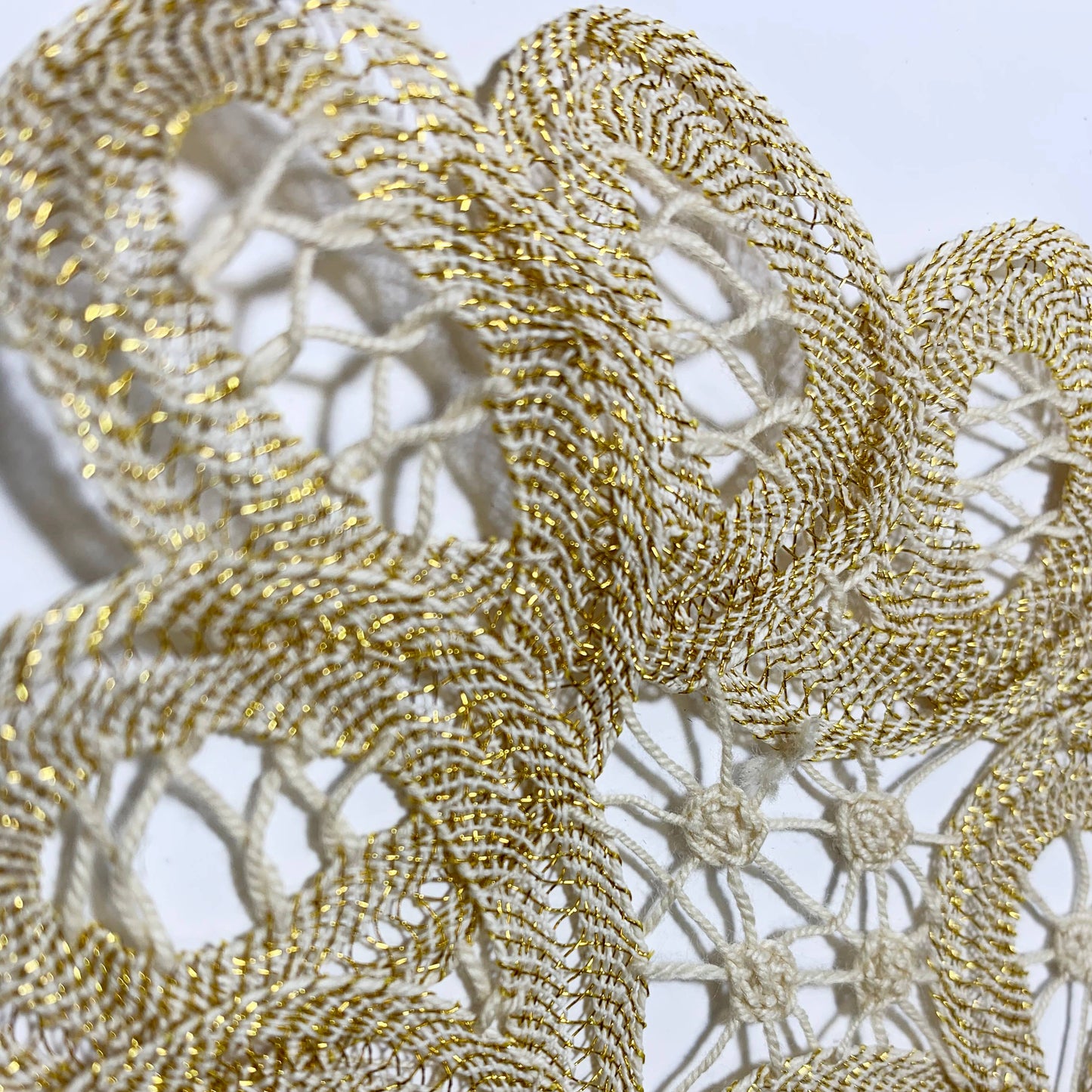 Handmade Battenburg Lace Gold Placemat