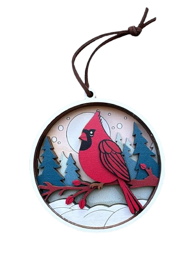 Red Cardinal - Round: Ornament