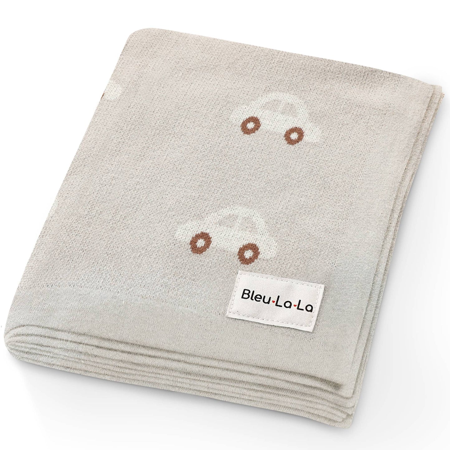 100% Luxury Cotton Receiving Swaddle Baby Blanket - Cars: Baby Blue