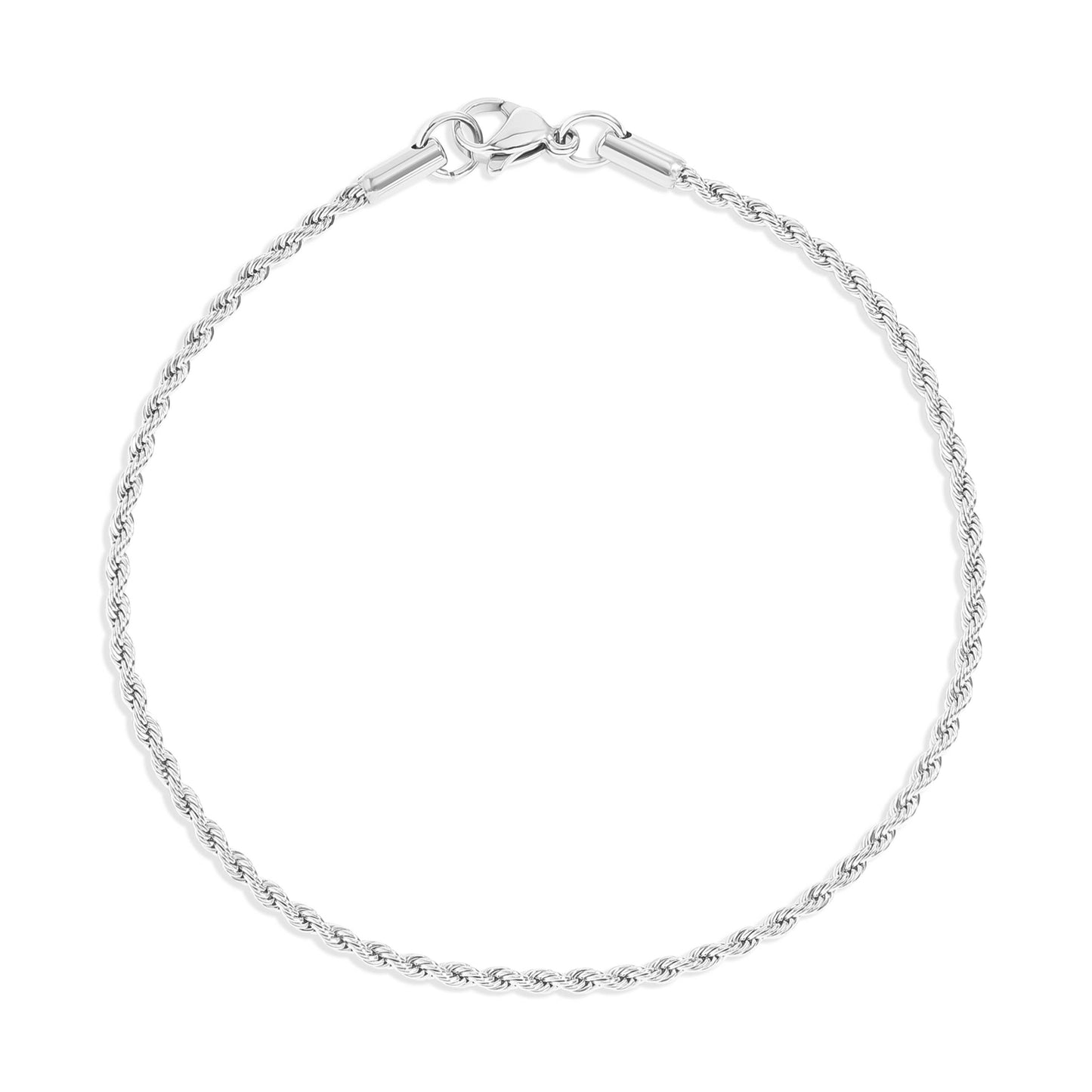 Rope Chain Bracelet / Anklet - Gold, Silver, Black: Gold / 6+2" / 4mm