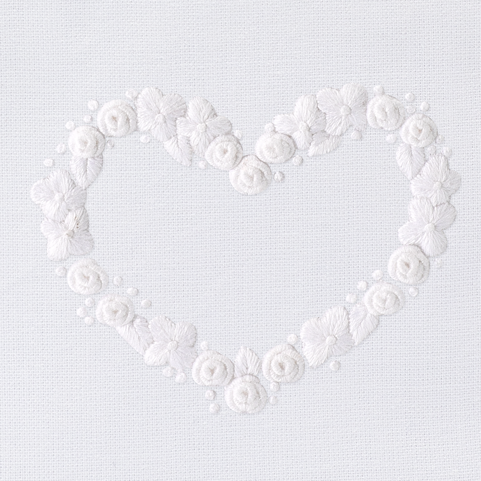 Flower Heart White Tissue Box Cover