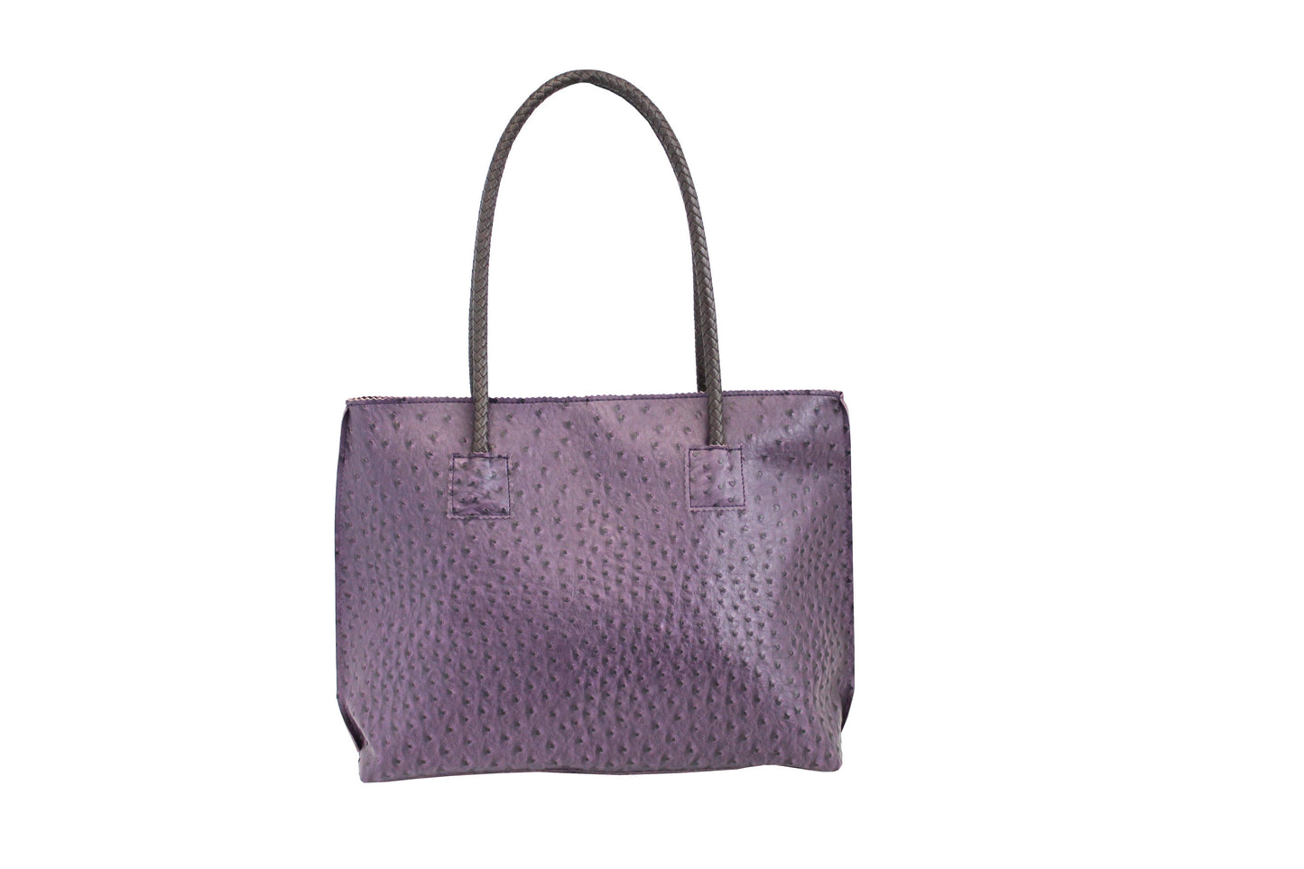 Lightweight Ostrich Zippered Tote Bag: Camel