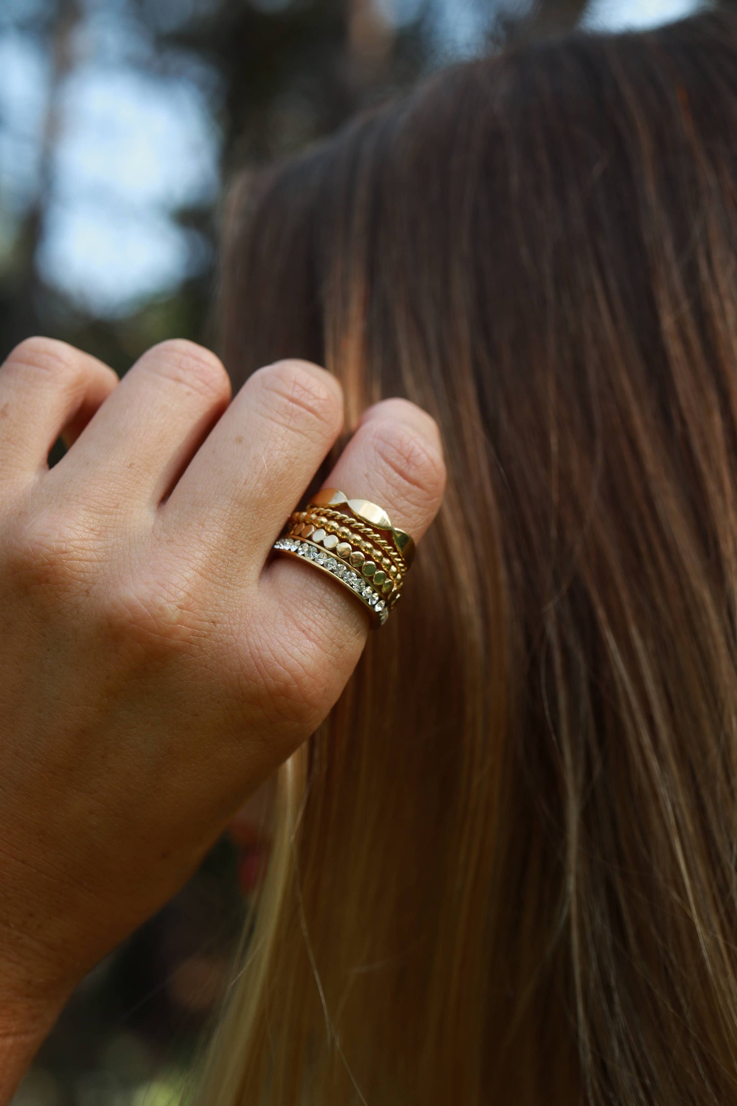 18K Gold PVD CZ Eternity Stainless Steel Ring: September / 6