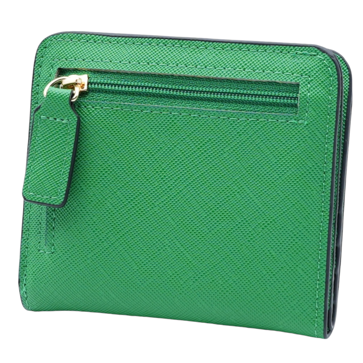 Women's Small Compact Bifold Luxury Wallet With Window ID: Red