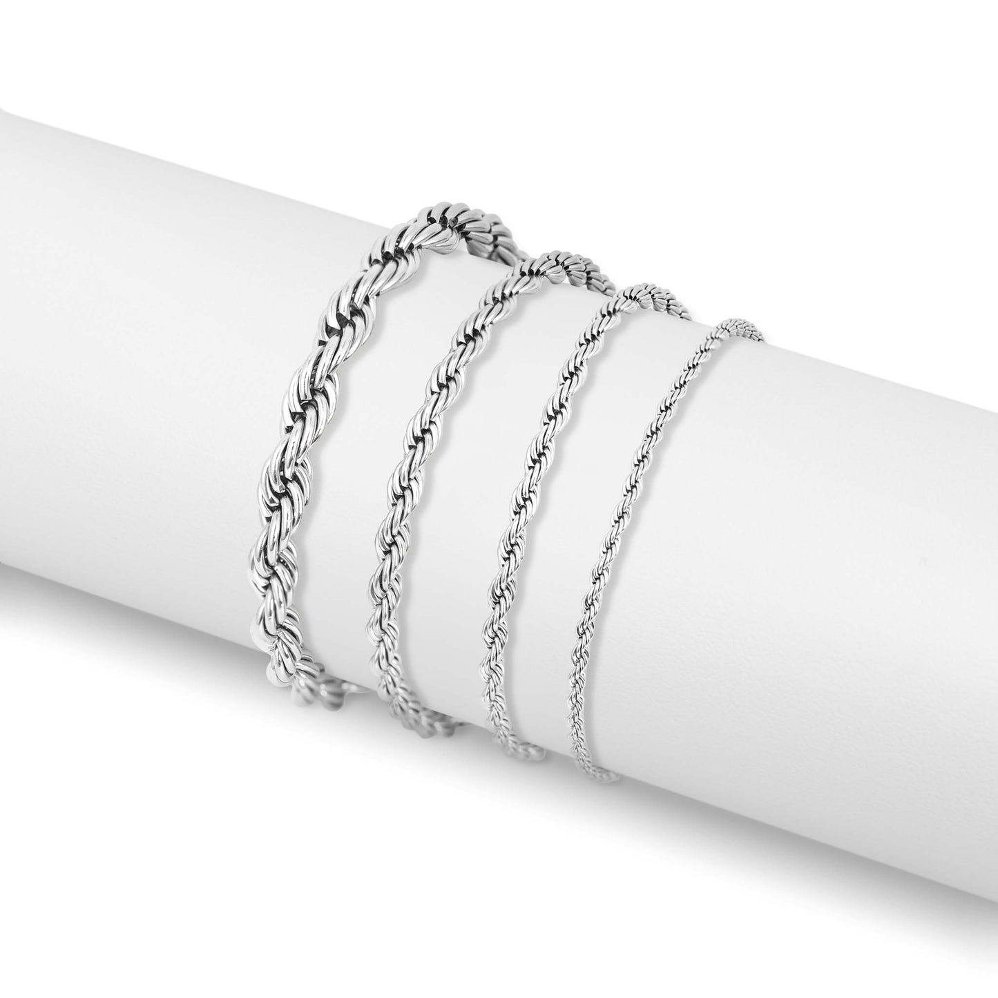 Rope Chain Bracelet / Anklet - Gold, Silver, Black: Gold / 6+2" / 3mm