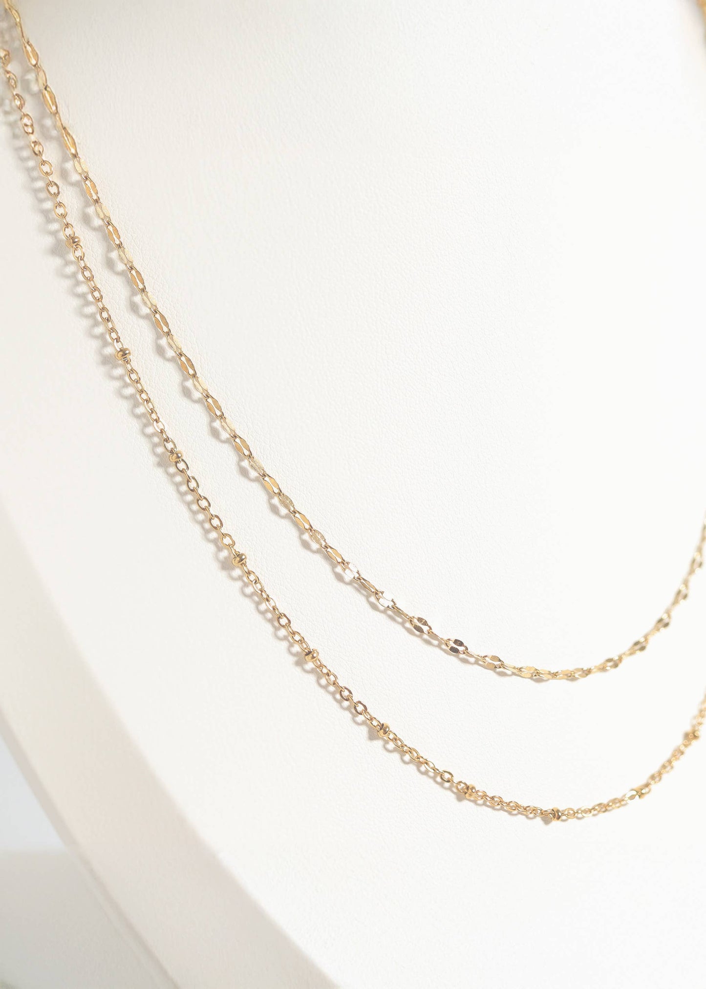 Stainless Steel Satellite Chain Necklace: Stainless / 16+2"