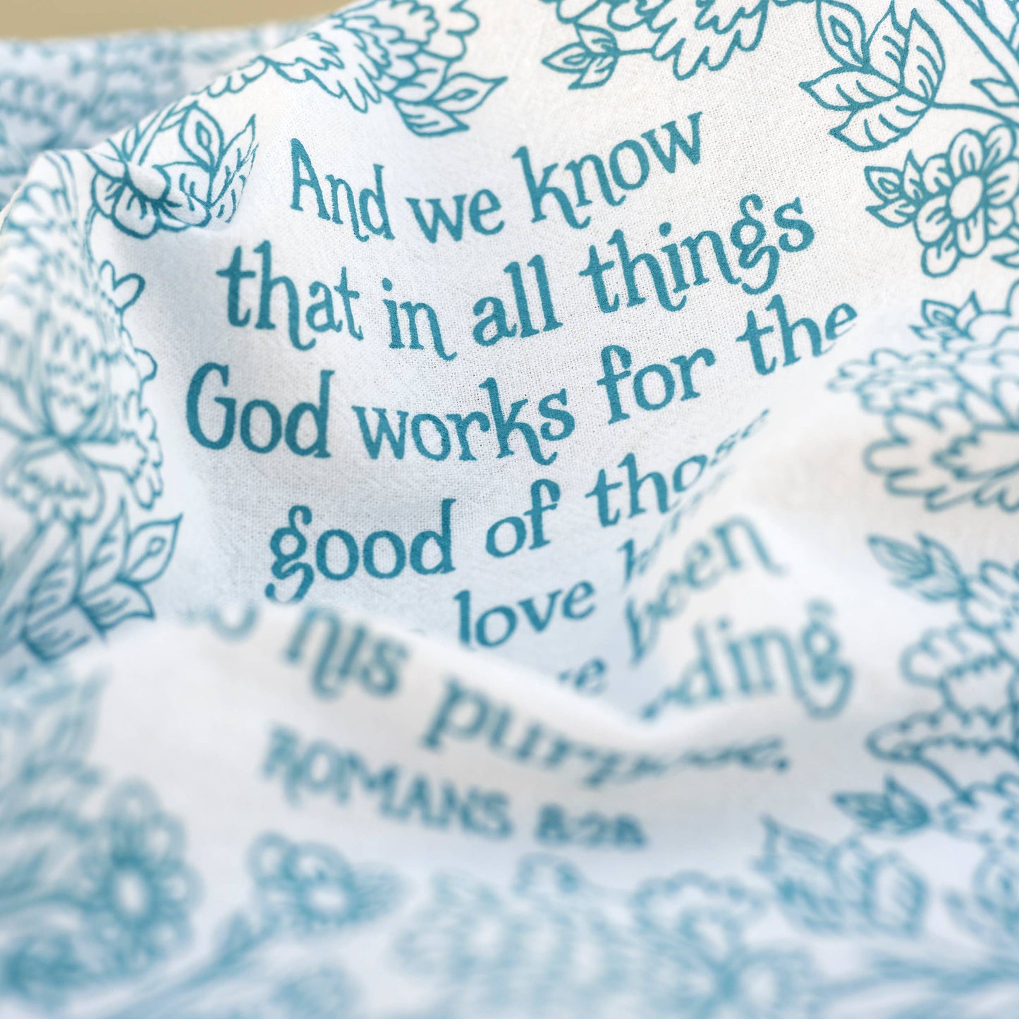 In All Things Scripture Tea Towel — 24" x 20"