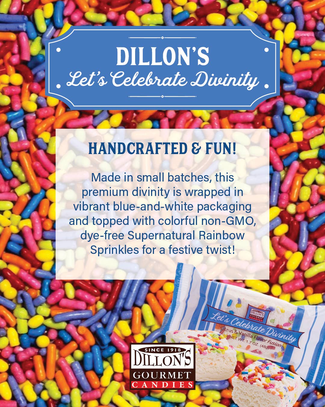 Let's Celebrate Divinity, 1.7 oz Snack Bar