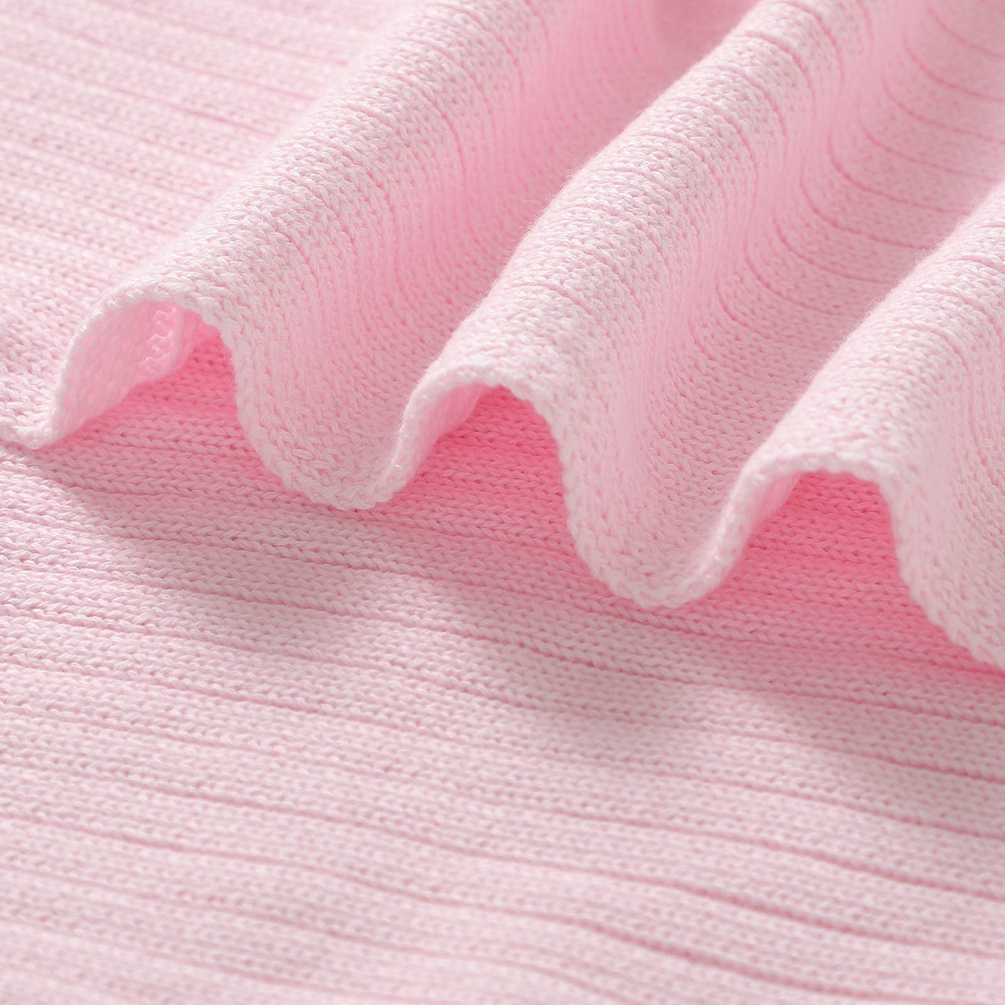 NEW! 100% Luxury Organic Cotton Ribbed Baby Swaddle Blanket: Sky Blue