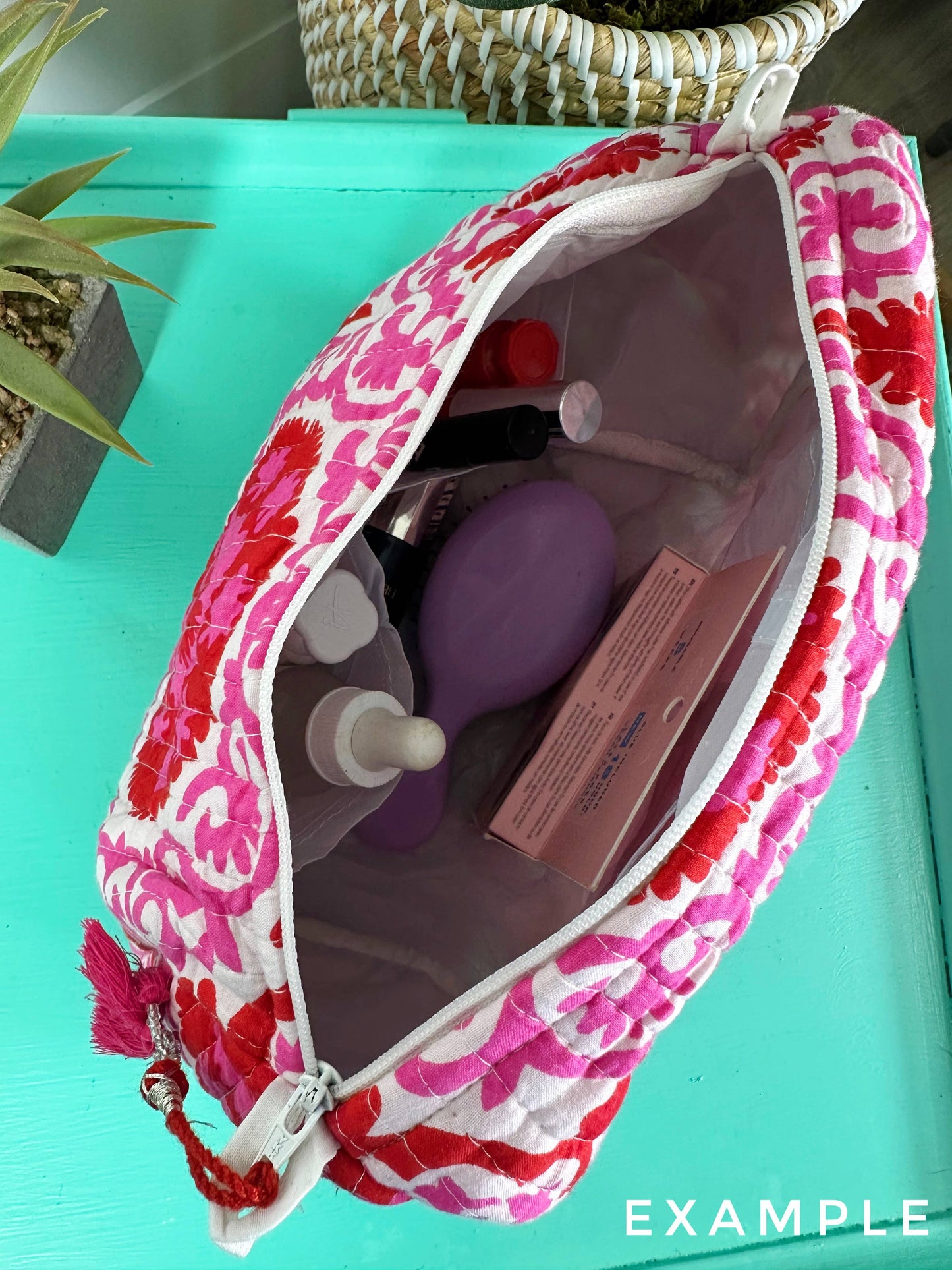 Quilted Makeup Travel Cosmetics Toiletry Bag Multi Patchwork