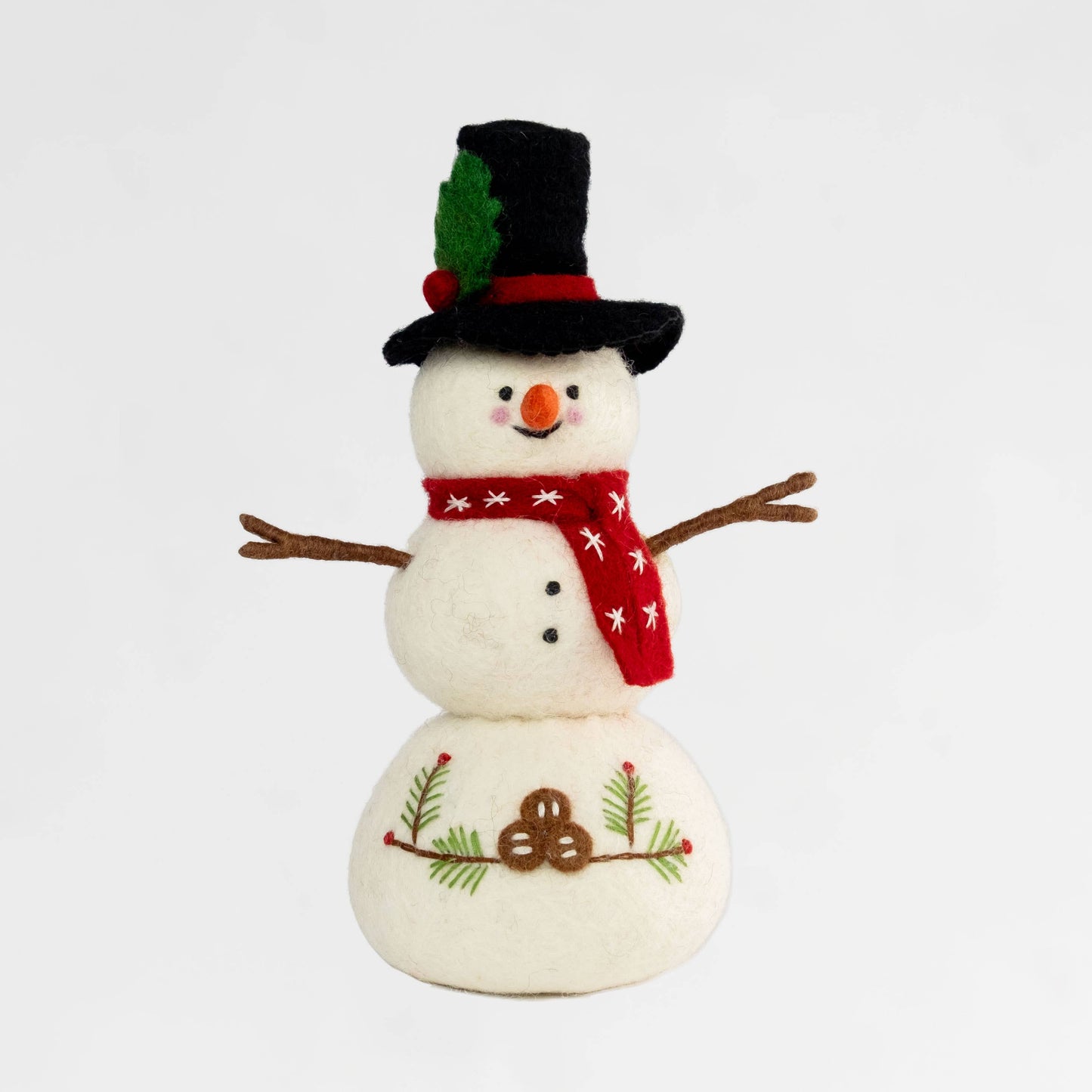 Felt Snowman - Red Scarf - Christmas Decor!: Large
