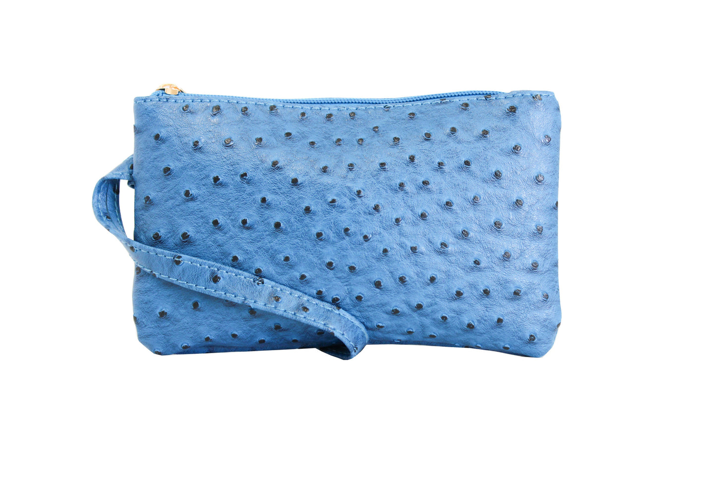 Vibrant Ostrich Wristlet: Camel