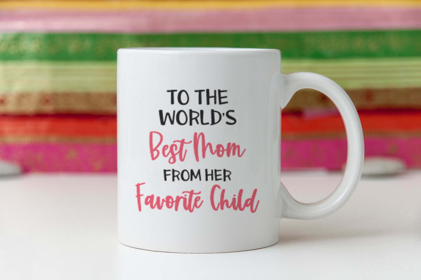 World's Best Mom Mug, Funny Parent Mug, Pink Coffee Cup: 11 oz