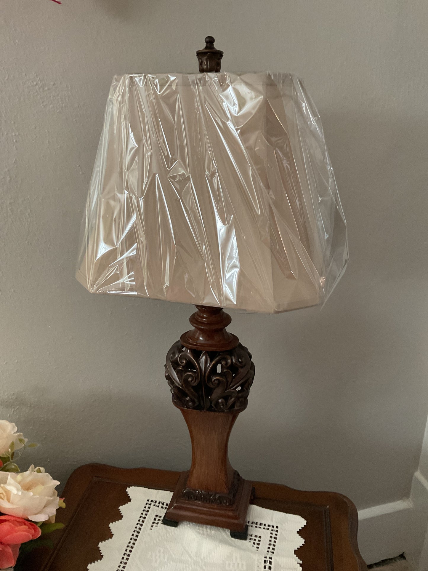 Regency Hill Exeter Faux Wood Finish Table Lamp