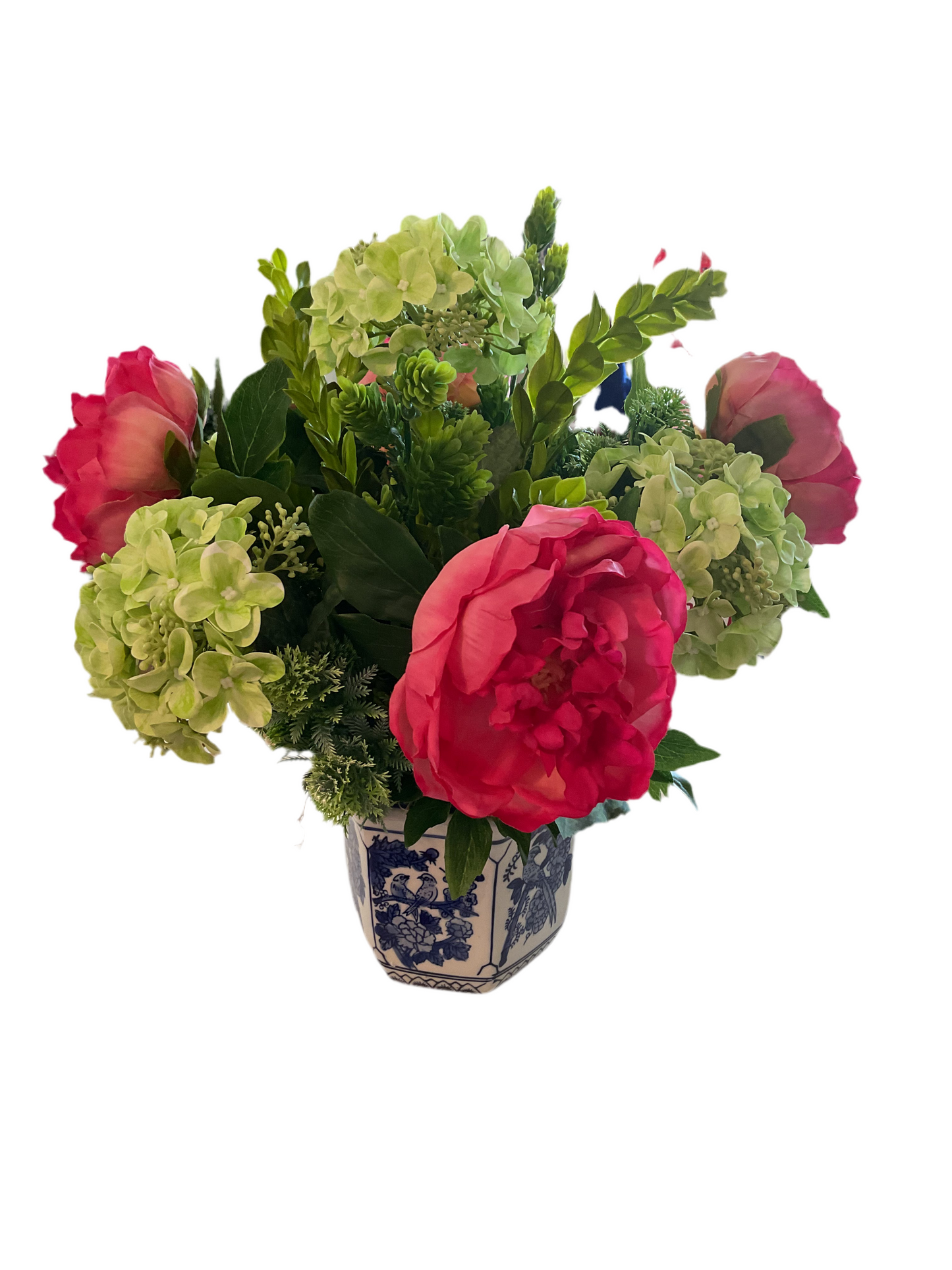 Real Touch Peony and Hydrangea Potted Arrangement