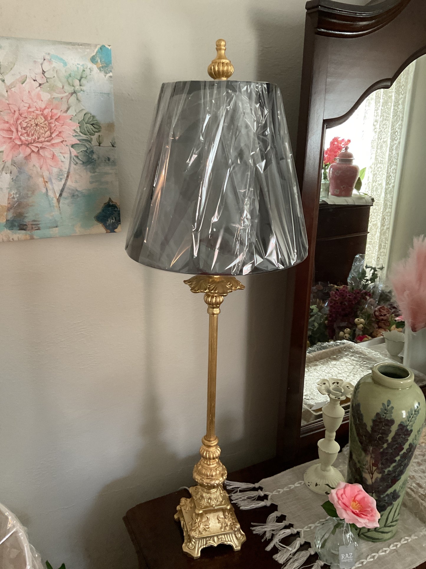 Regency Hill Juliette Bright Gold Buffet Table Lamp