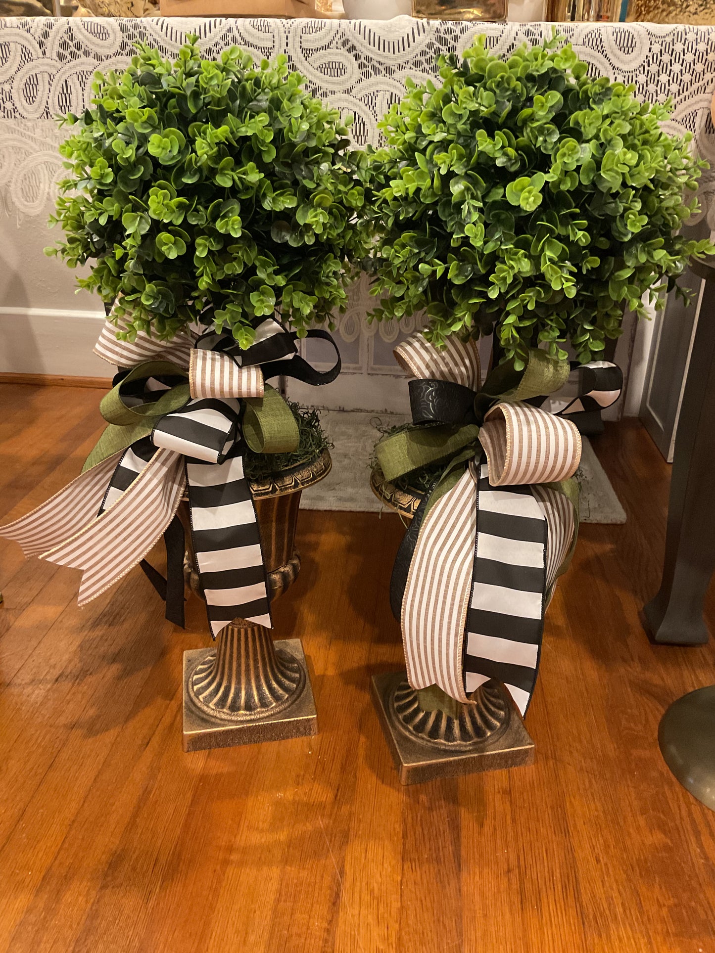 Set of Potted Shrubs with Bows