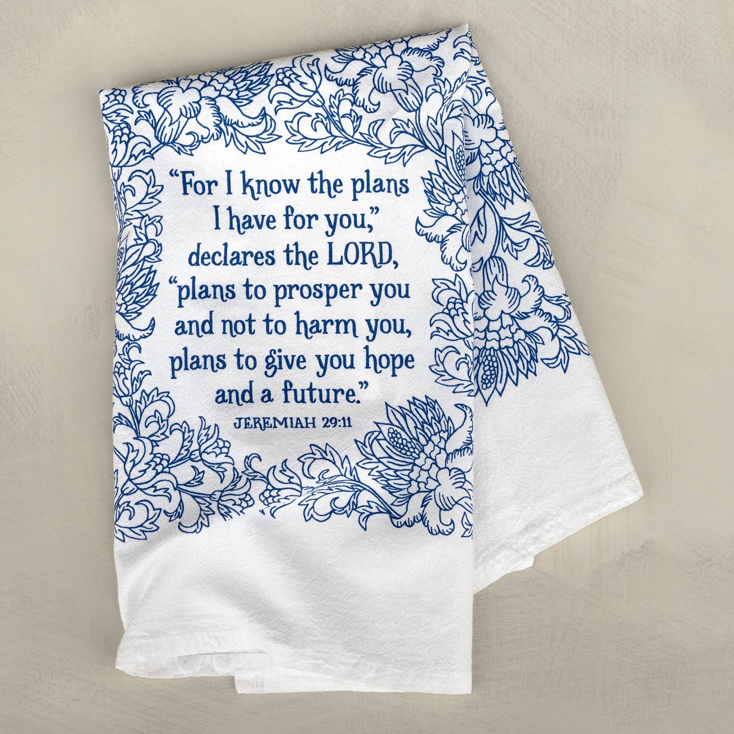 For I Know the Plans Scripture Tea Towel — 24" x 20"