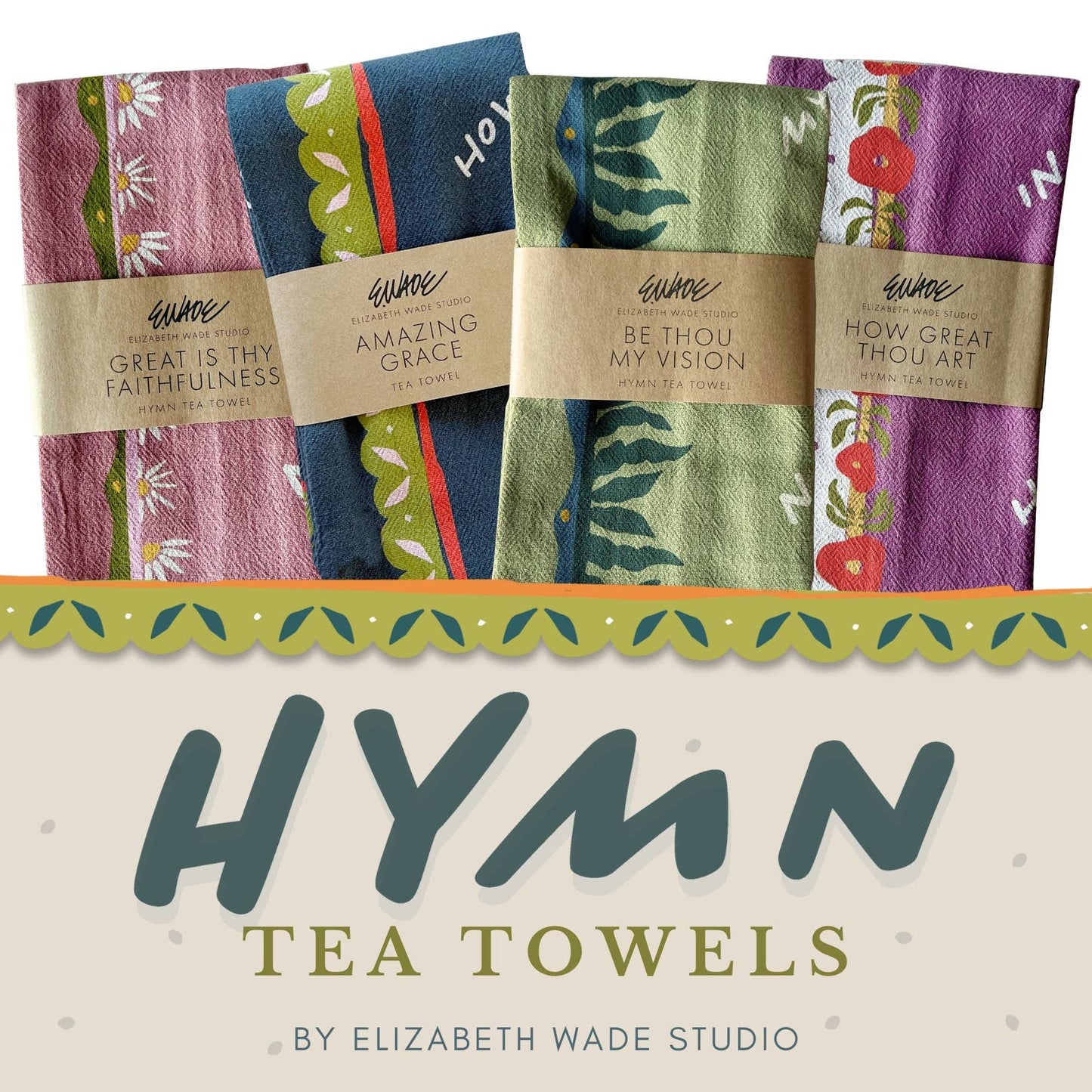 "How Great Thou Art" Hymn Tea Towel