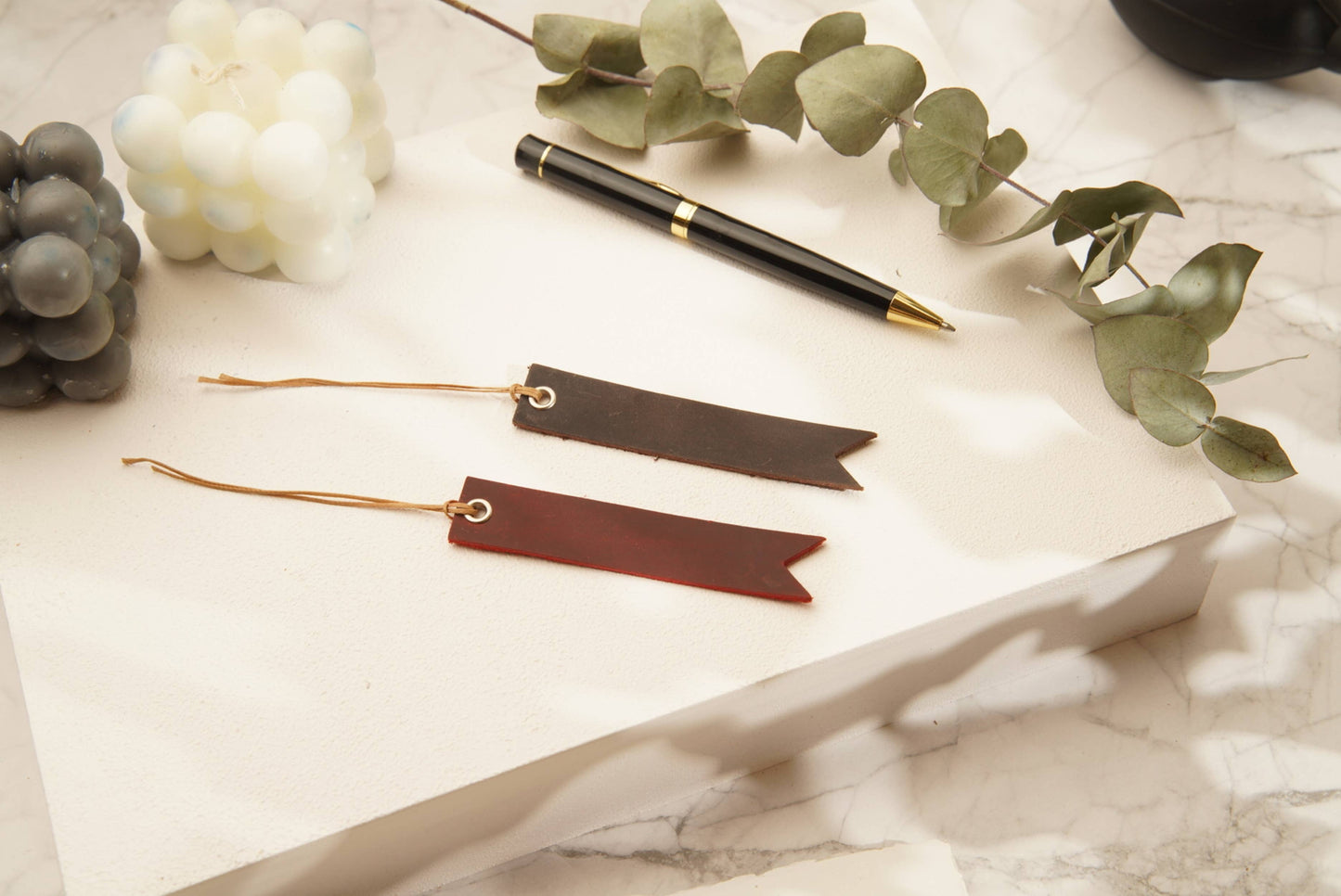 Leather Heart Bookmark, Reader Gift, Book accessories: Red / Heart Shaped