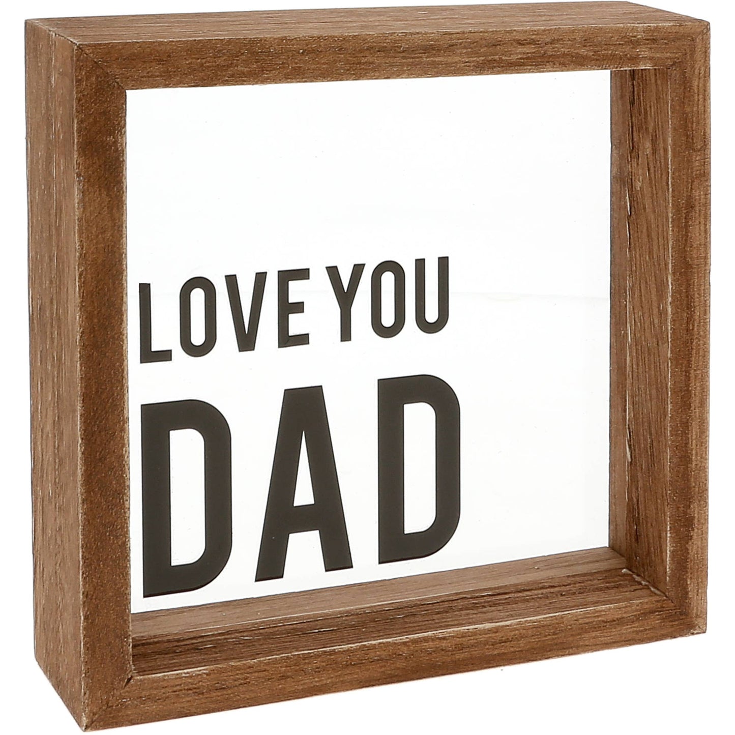 Love You Dad - 5" x 5" Wood Framed Glass Plaques