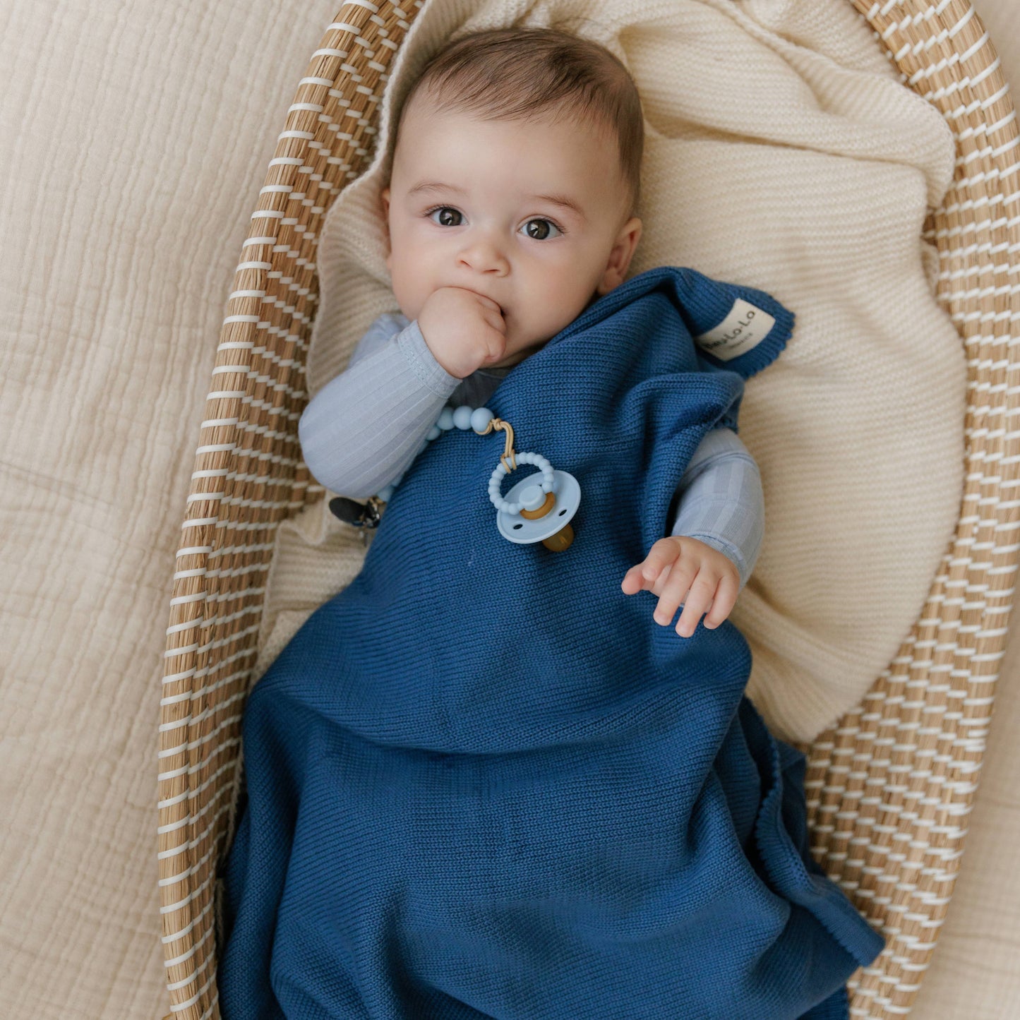 NEW! 100% Luxury Organic Cotton Ribbed Baby Swaddle Blanket: Blush Pink