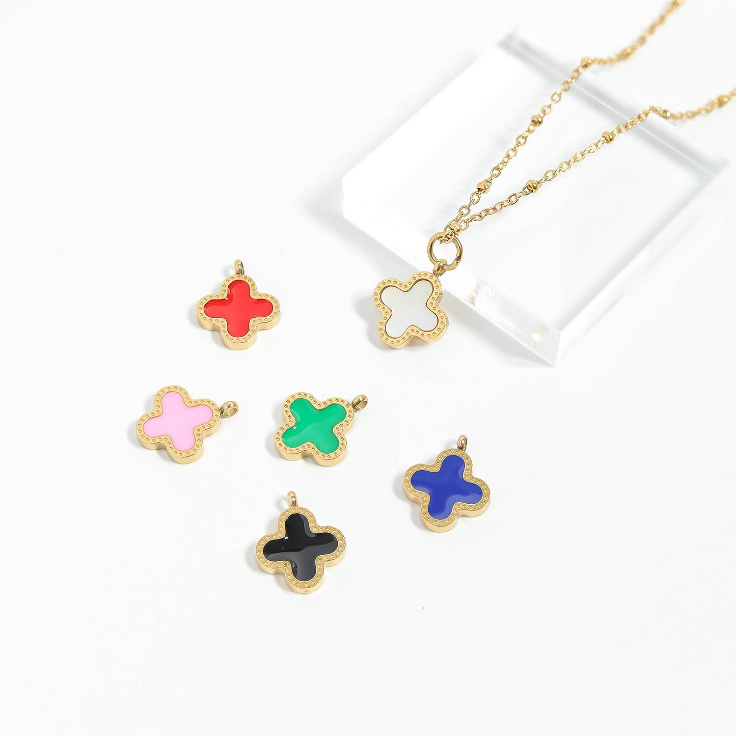 Stainless Steel Satellite Chain Necklace: Gold / 20+2"