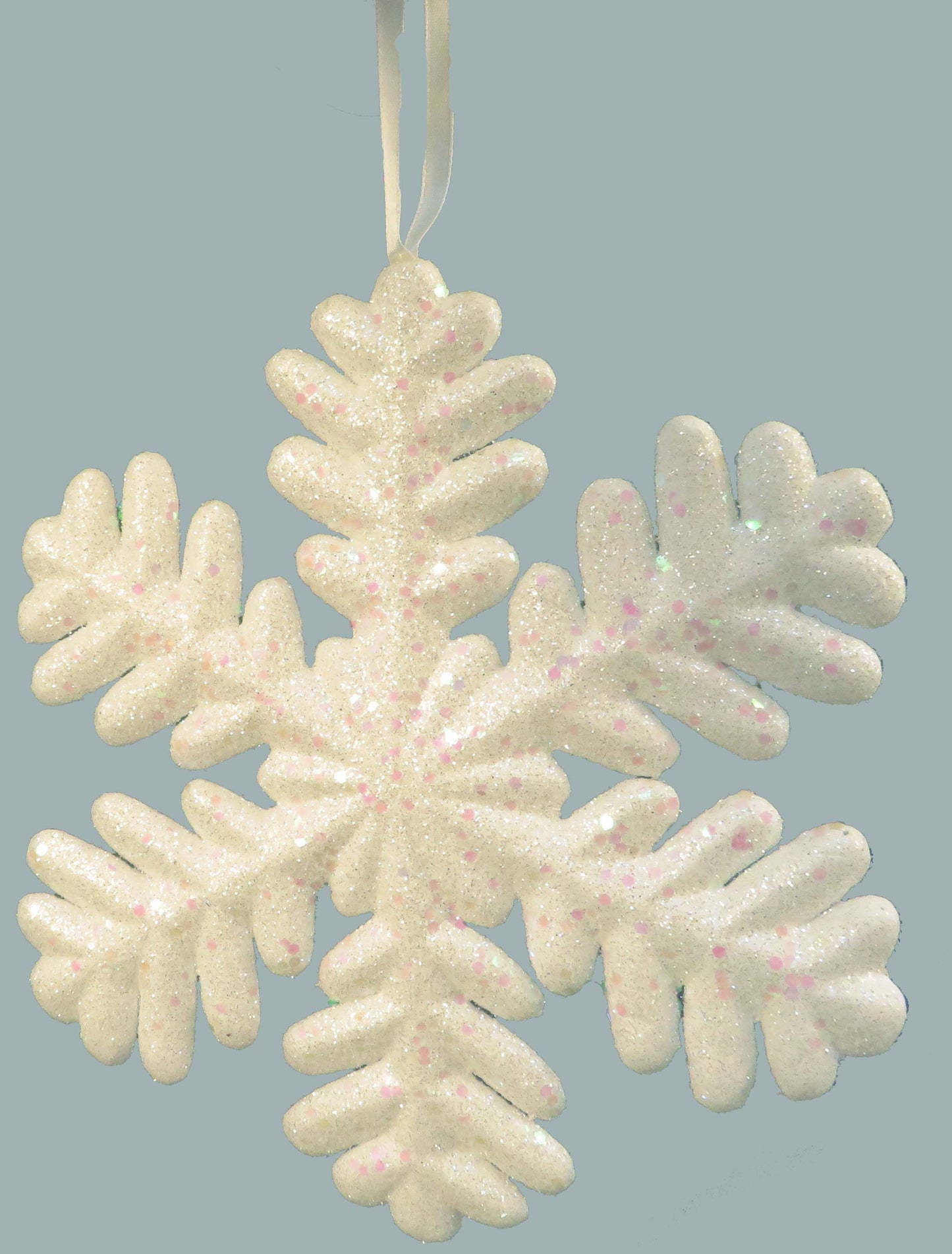 9 " Snowflake W / Glitter - White
