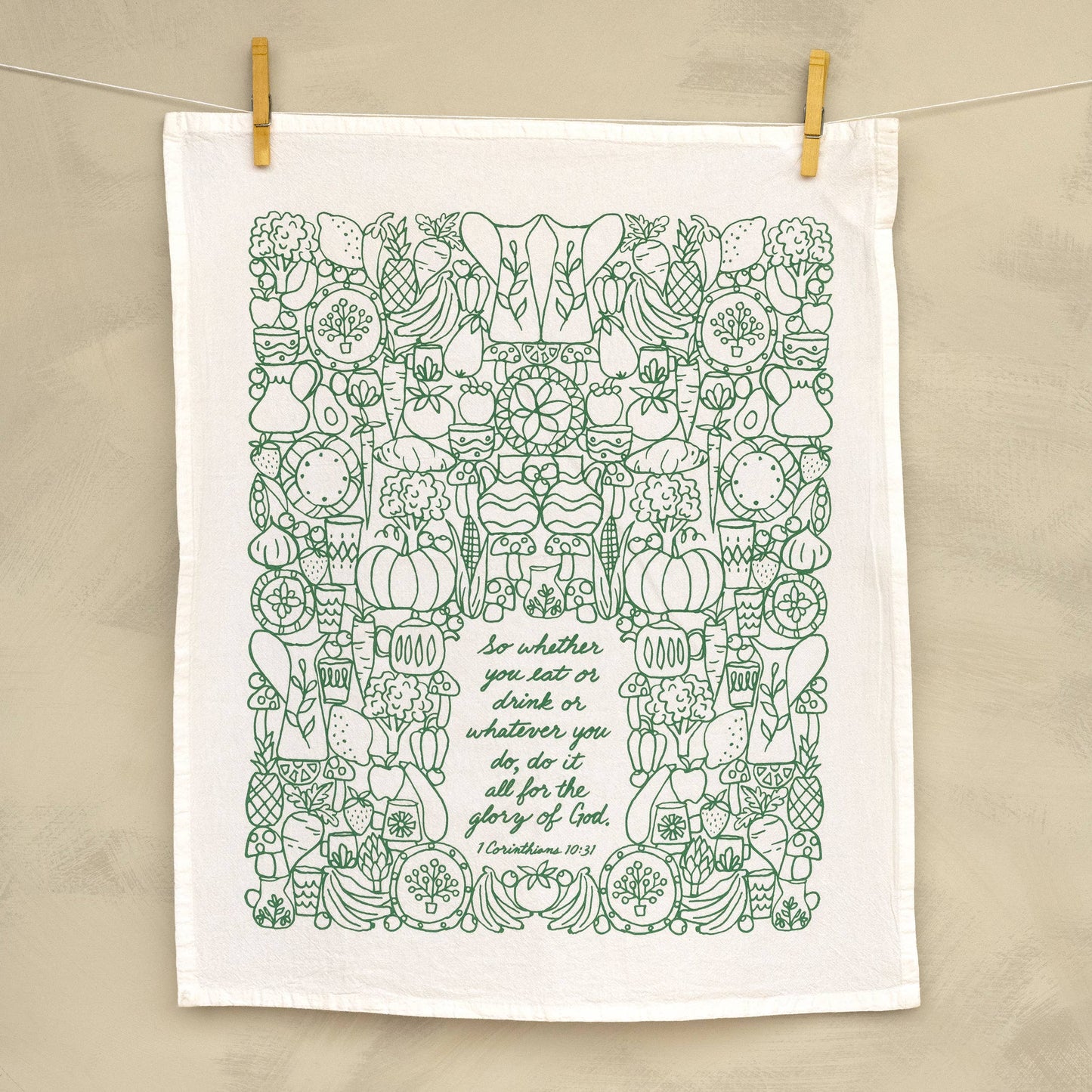 For the Glory of God Scripture Tea Towel — 24"x20"