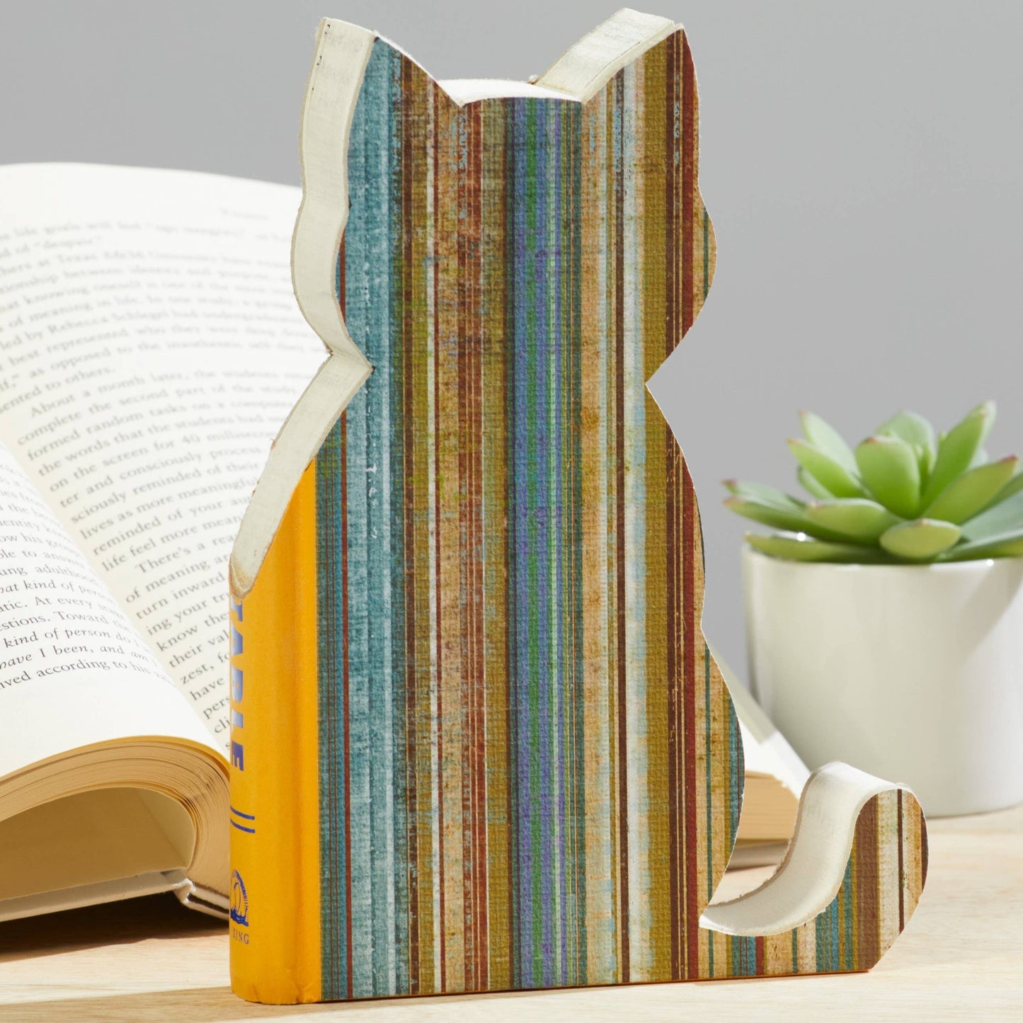 Cutout books, gift for mom, shelf sitters, book lovers: Cat