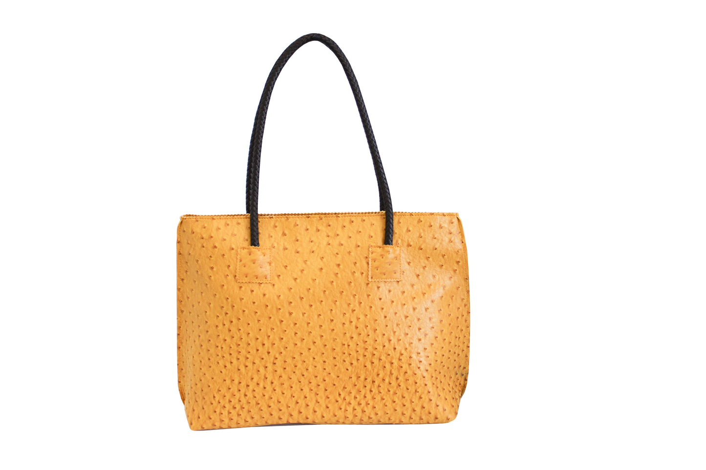 Lightweight Ostrich Zippered Tote Bag: Camel