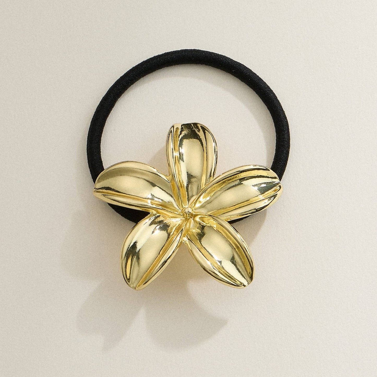 Metallic Lily Flower Hair Tie: GD / ONE / 5DH88024