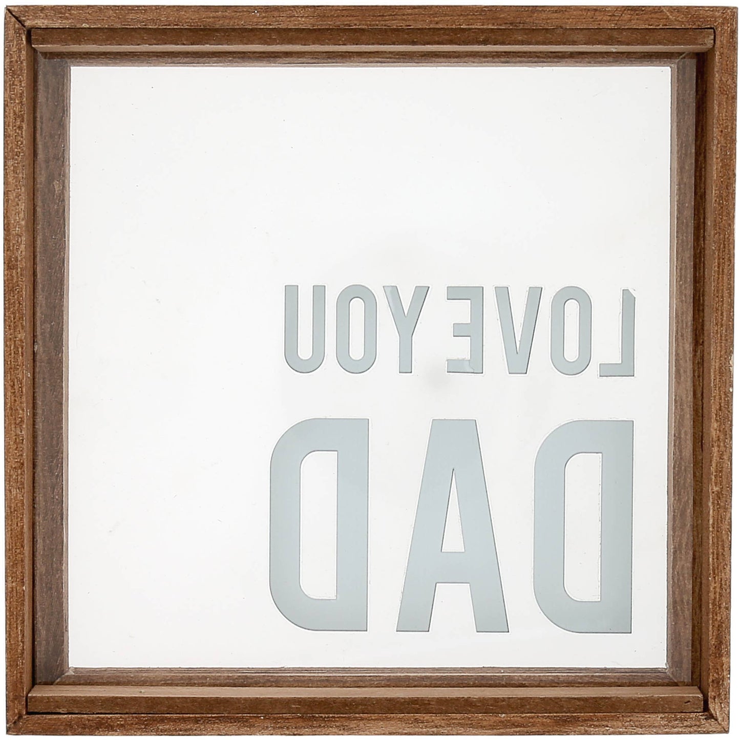 Love You Dad - 5" x 5" Wood Framed Glass Plaques