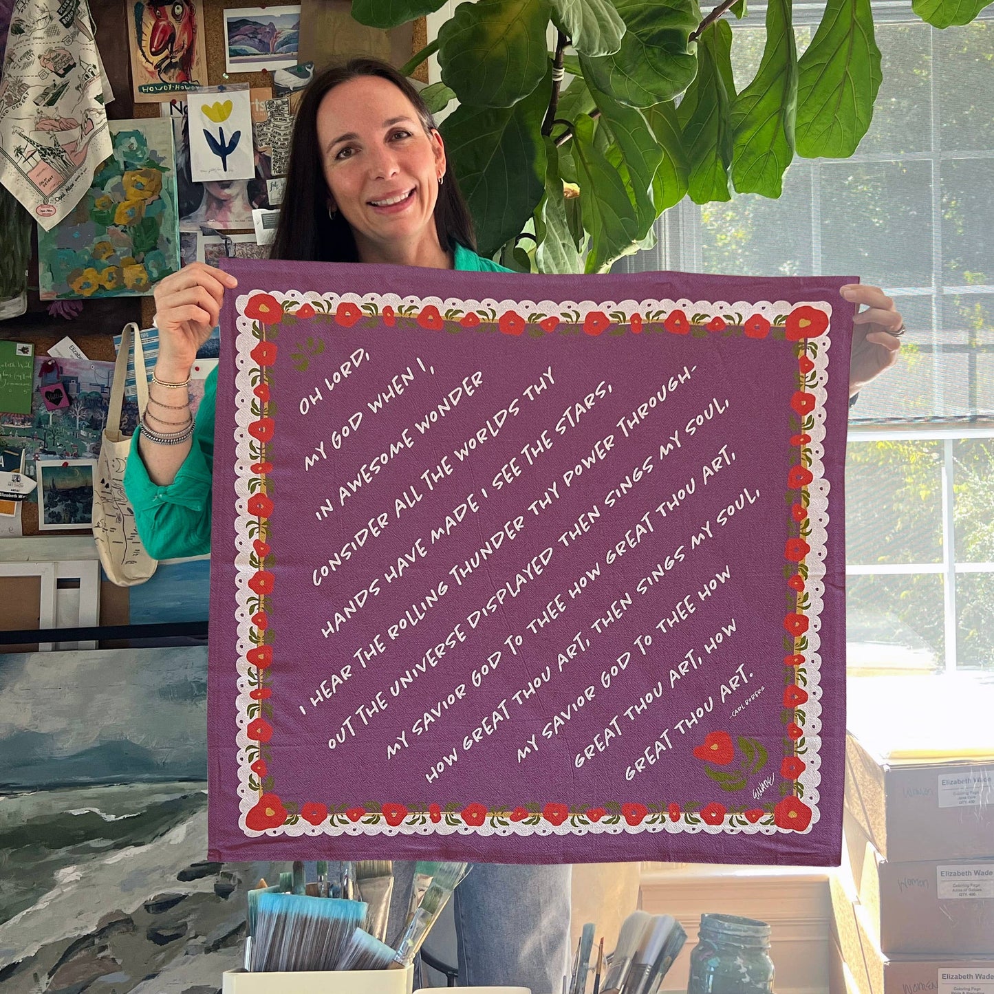 "How Great Thou Art" Hymn Tea Towel