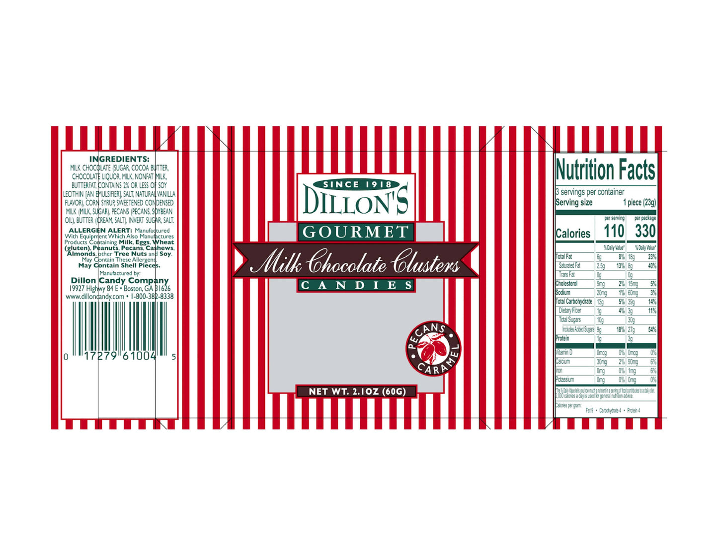 Milk Chocolate Pecan Clusters, 2.1 oz