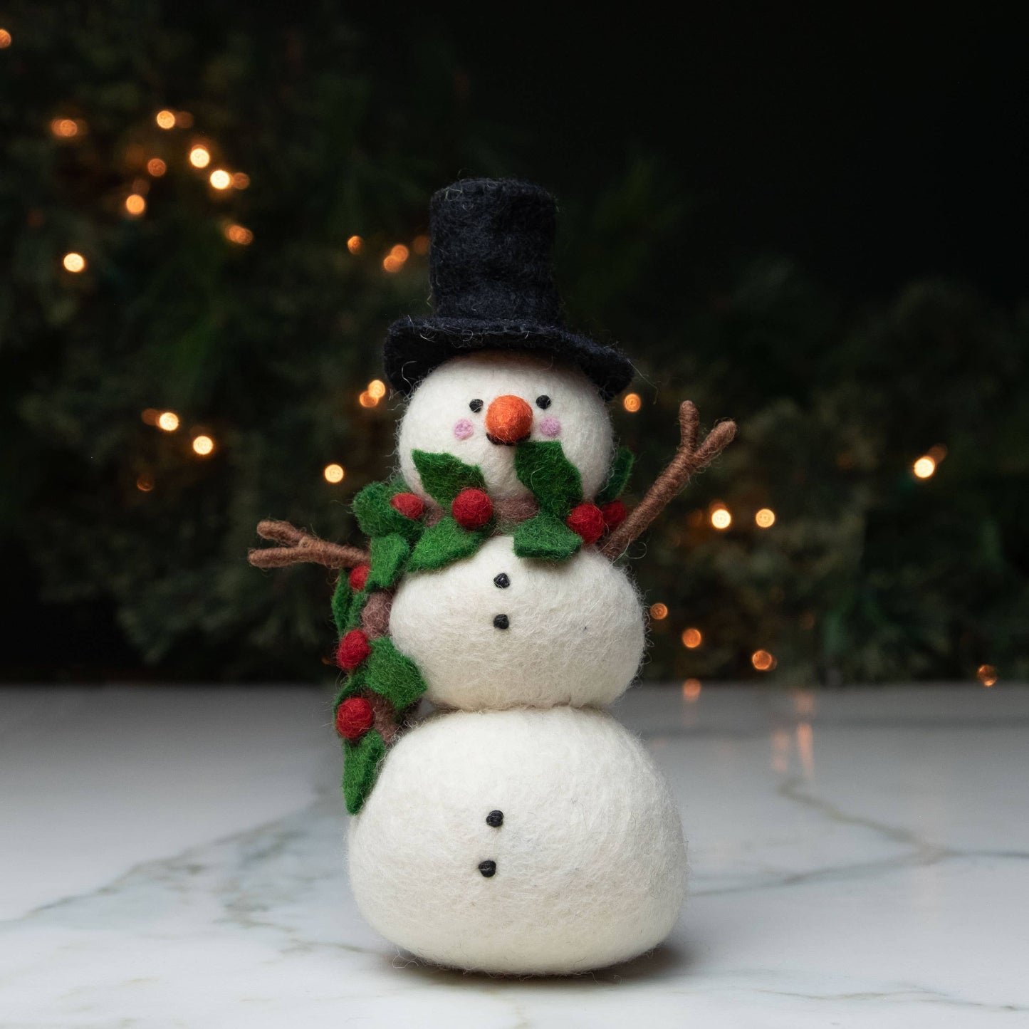 Felt Snowman - Holly Scarf - Christmas Decor!: Large