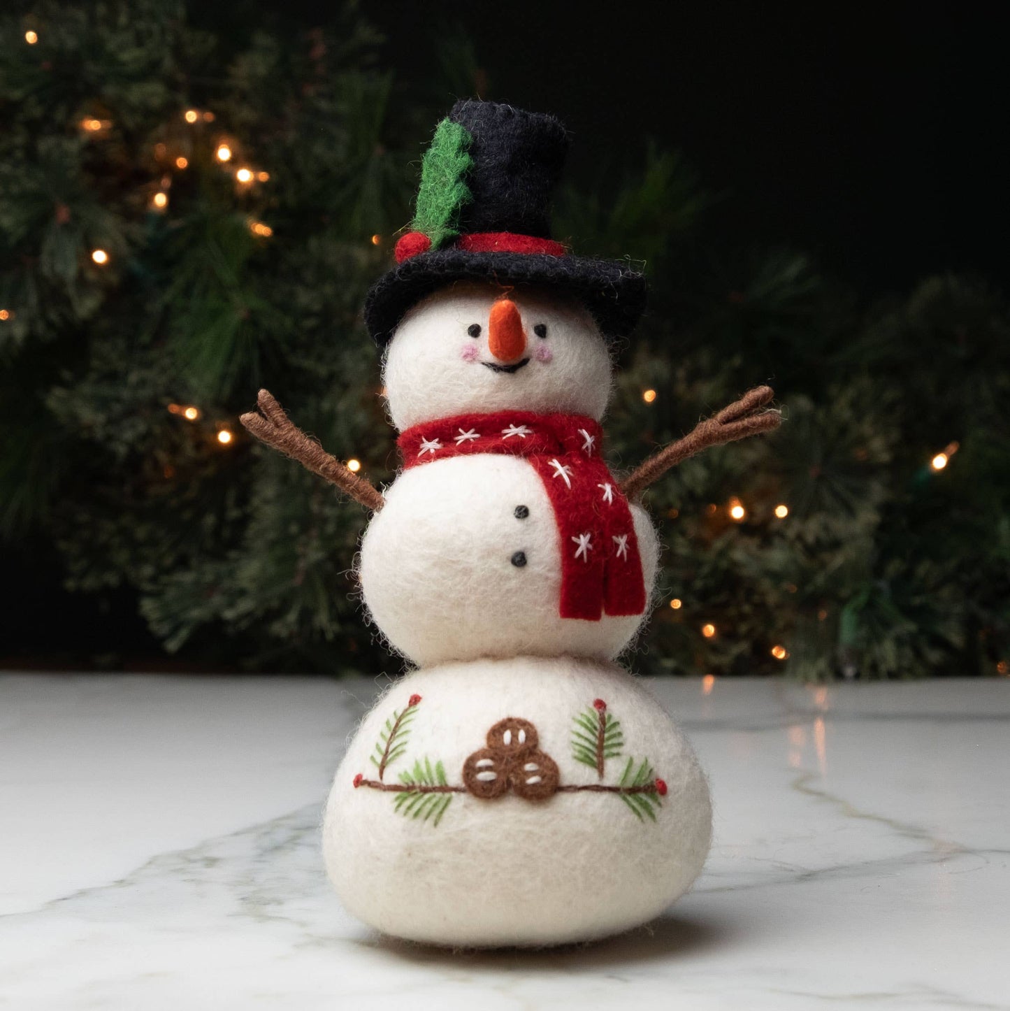 Felt Snowman - Red Scarf - Christmas Decor!: Large