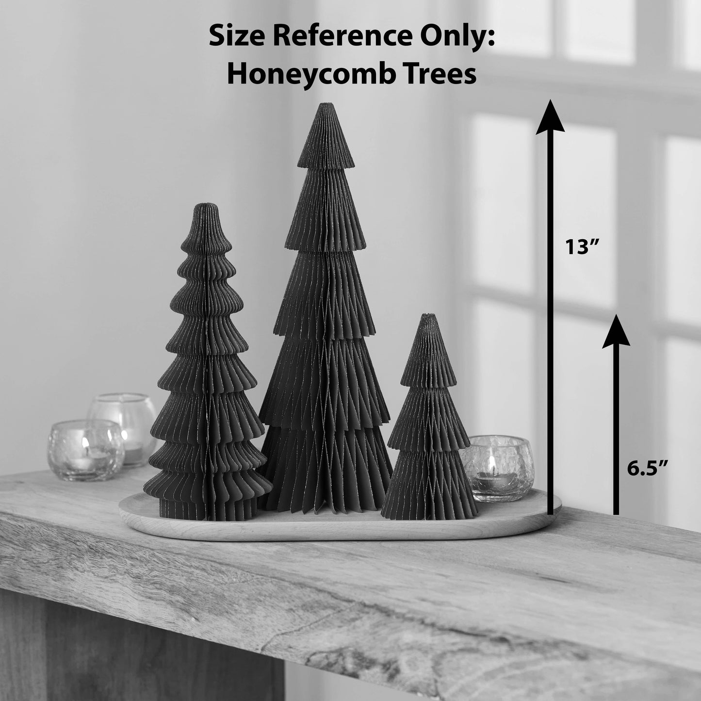 Honeycomb trees, vintage folding paper, Christmas, Winter: Set 3 Olive