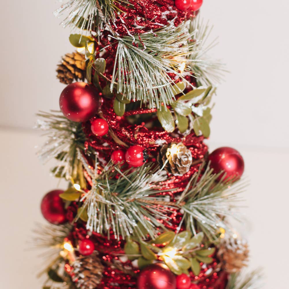 Holly Jolly Cone Tree with LED String Lights
