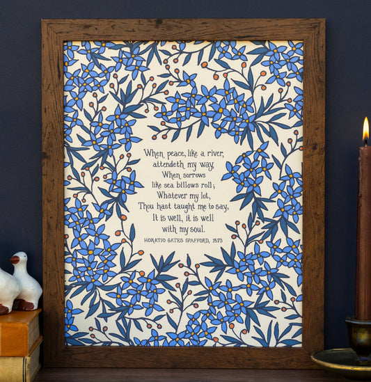 It Is Well Hymn Art Print - 11x14 - Vanilla