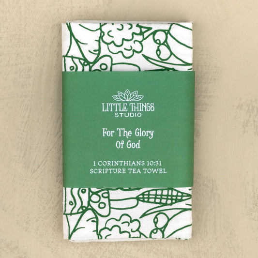 For the Glory of God Scripture Tea Towel — 24"x20"
