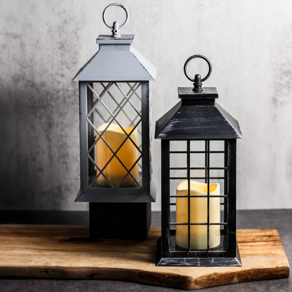 Grey LED Lantern