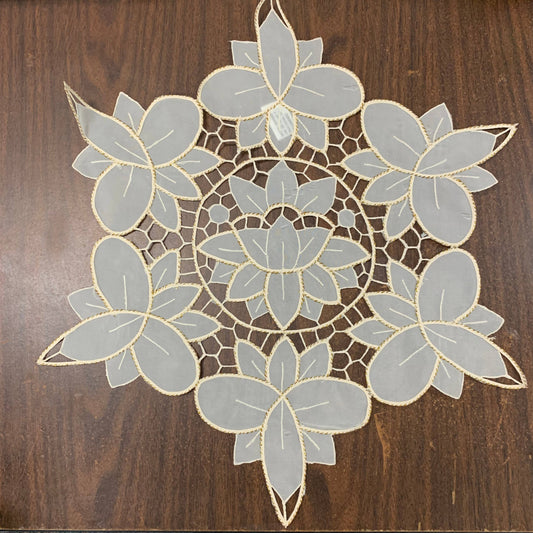 Handmade Gold Crystal Lace Doily