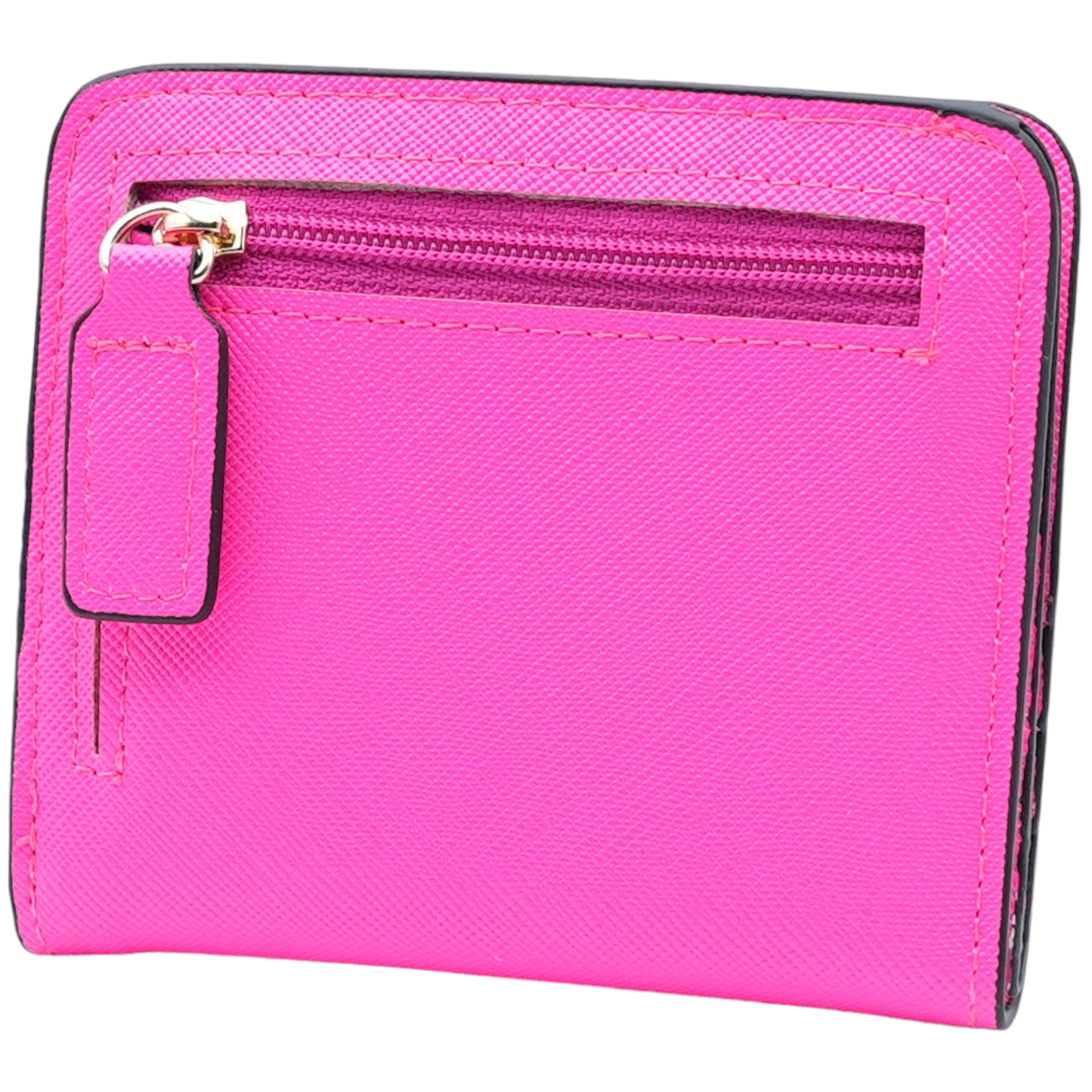 Women's Small Compact Bifold Luxury Wallet With Window ID: Silver