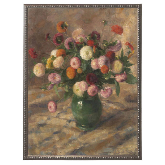 Framed vintage oil painting reproduction L: Gold with bead 84038 / 12" X 16"