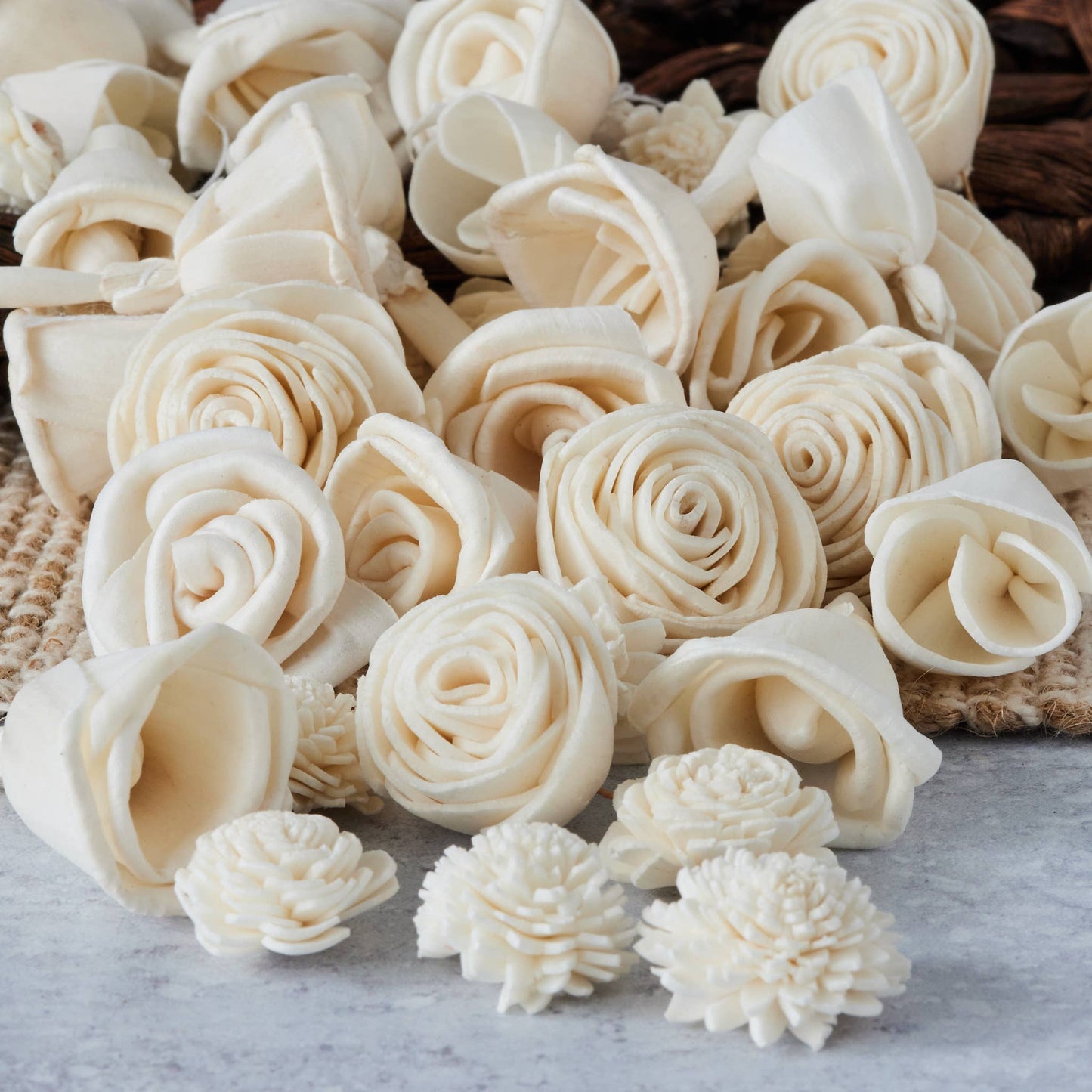 Mini Sola Wood Flower Assortment - Set of 50